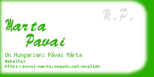 marta pavai business card